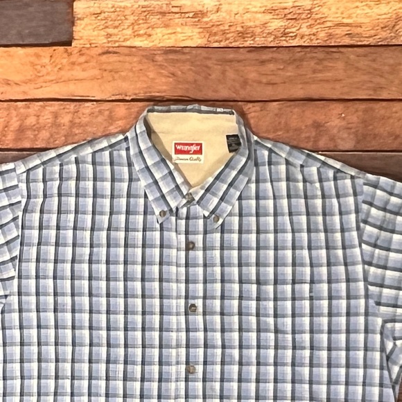 Wrangler Blue Mens Cowboys Rancher Rockabilly Short Sleeve Shirt - Picture 3 of 7